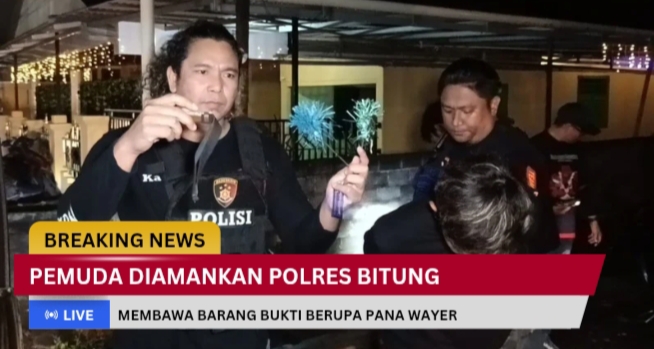 Tarsius Presisi Polres Bitung Amankan Pemuda Pembawa Senjata Tajam