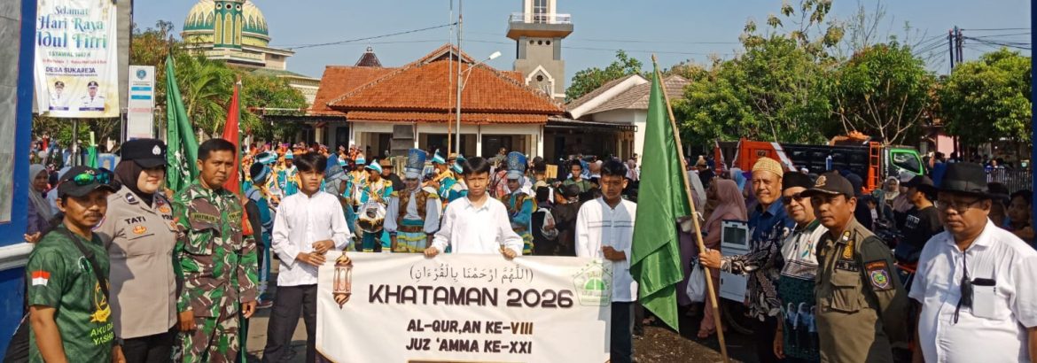 Anggota Koramil 1601/Indramayu Laksanakan Pengamanan Pawai Khataman Khotmil Qur’an di Desa Rawa Dalem