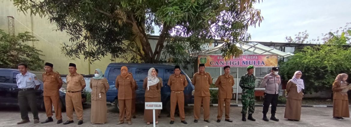 Apel Pagi Gabungan Kecamatan Cantigi, Babinsa Koramil 1602/Sindang Tekankan Disiplin dan Sinergitas Aparat