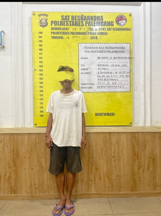Satresnarkoba Polrestabes Palembang Amankan Pengedar Sabu di Silaberanti