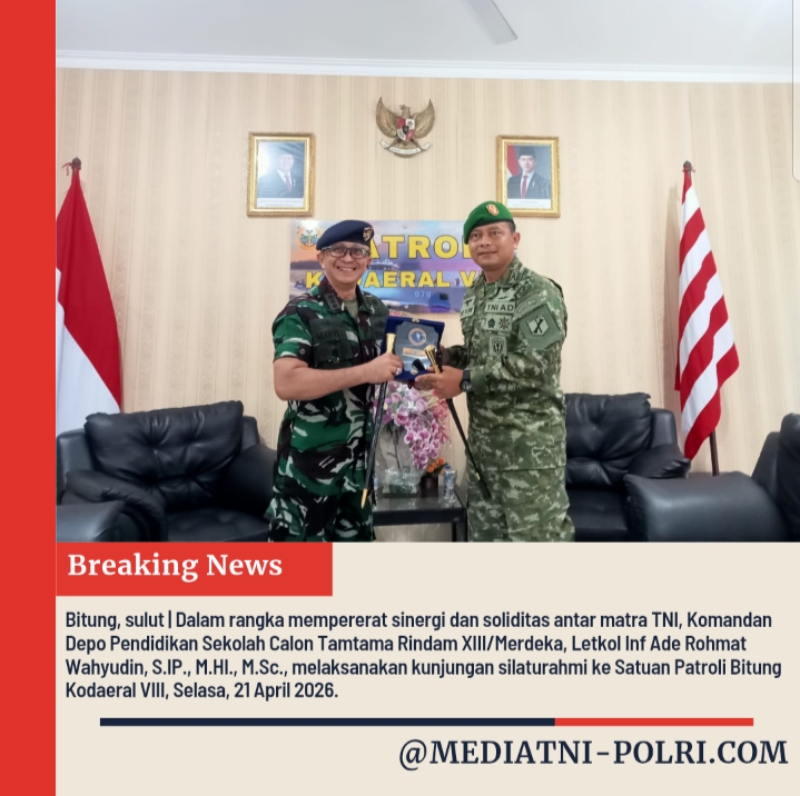 PERKUAT SINERGI MATRA, DANDODIK SECATA RINDAM XIII/MERDEKA SILATURAHMI KE SATROL BITUNG