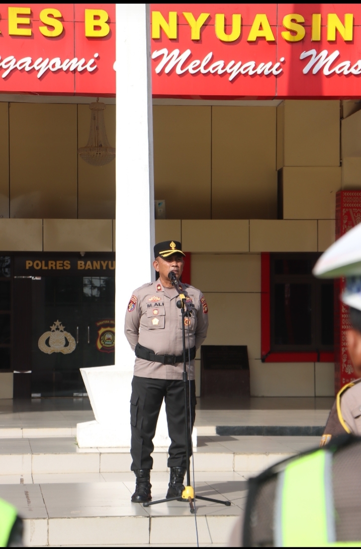 Apel Pagi Personel Polres Banyuasin, Wakapolres Tekankan Kesiapan Tugas Hingga Persiapan Idul Adha
