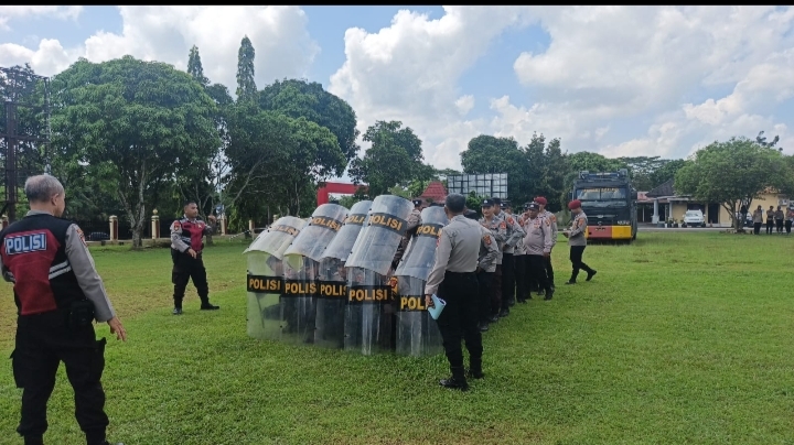 Latihan Negosiator dan Dalmas Polres Banyuasin, Siaga Hadapi Kejadian Kontingensi