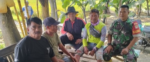 Babinsa Koramil 1601/Indramayu Komsos Bersama Petani Desa Majakerta
