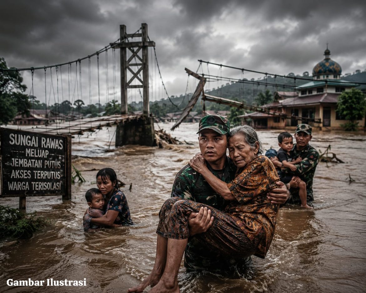 Kodim 0406 Lubuklinggau Terjunkan Personel, Ribuan Rumah di Muratara Terendam Banjir
