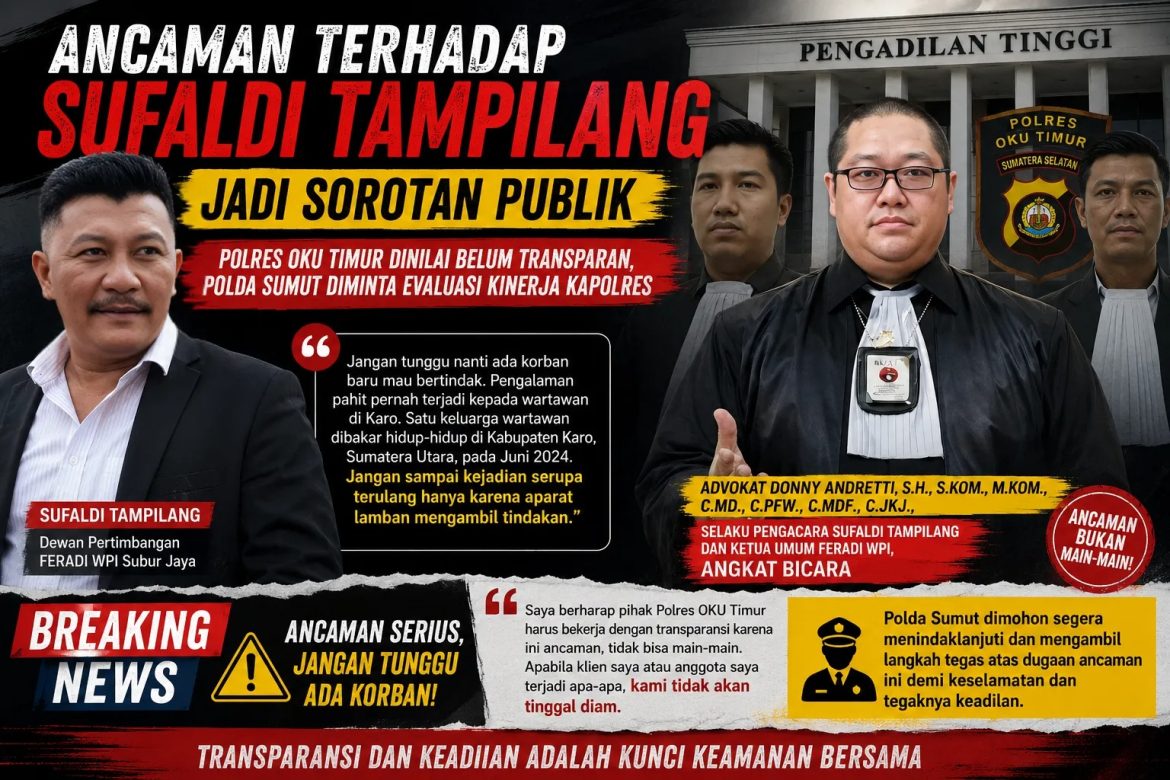 Ancaman terhadap Sufaldi Tampilang Jadi Sorotan, Pengacara Sufaldi Minta Polda Sumut Turun Tangan