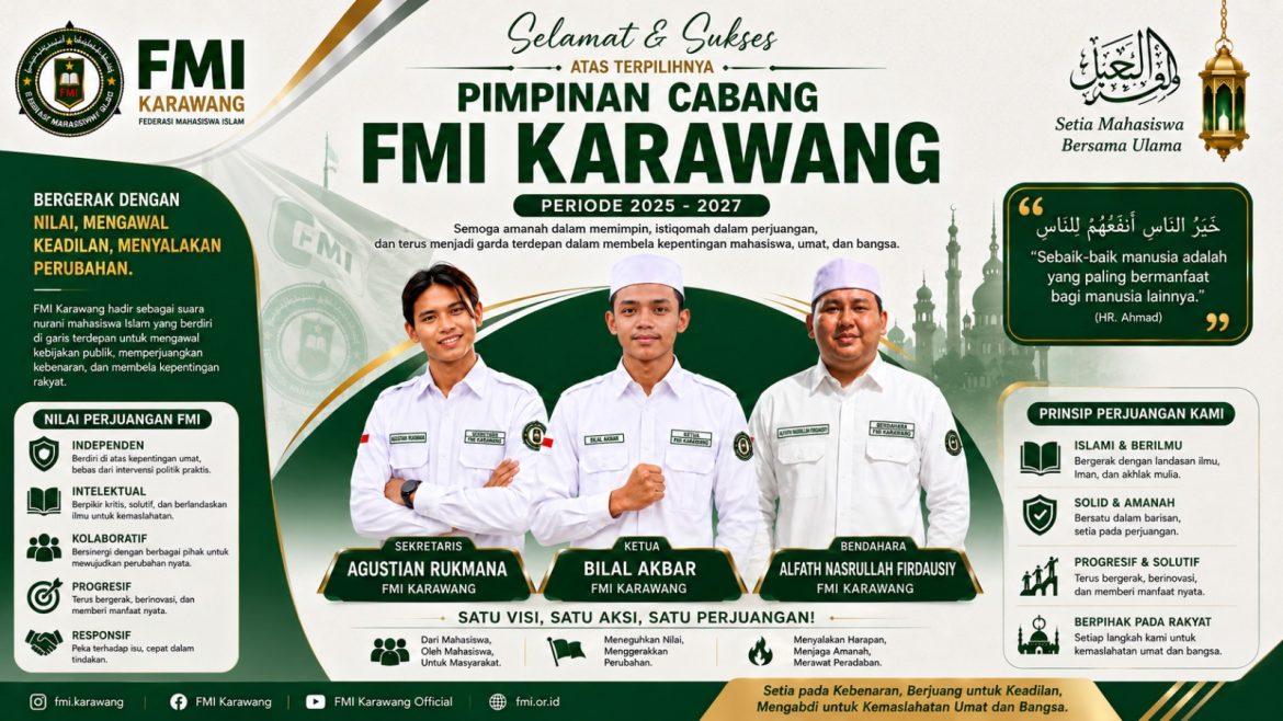 Sah! Bilal Akbar Terpilih Jadi Ketua FMI Karawang, Siap Kawal Transparansi Publik
