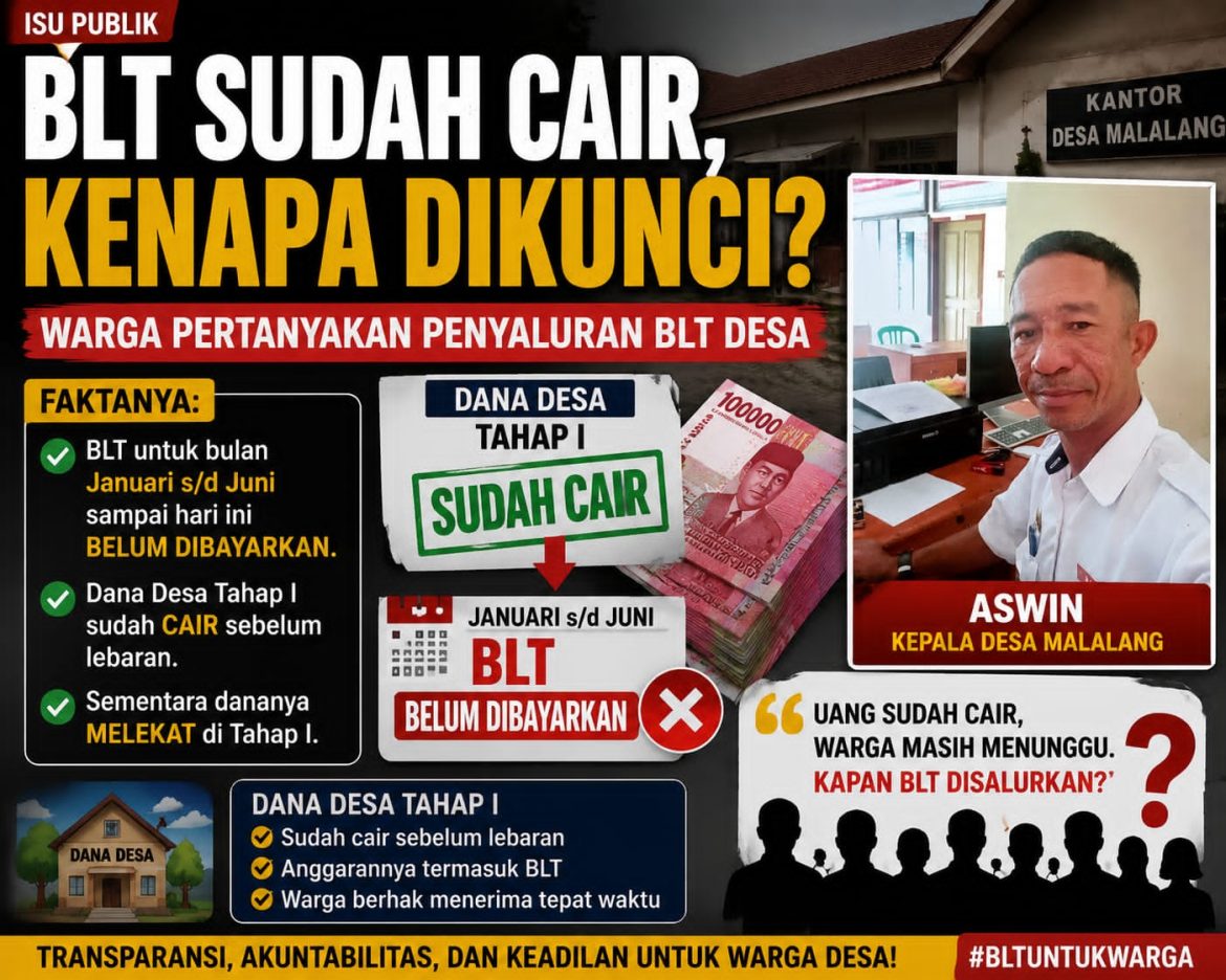 BLT Sudah Cair, Kenapa Dikunci? Kades Aswin Dipaksa Jawab: Hak Rakyat Jangan Dipermainkan