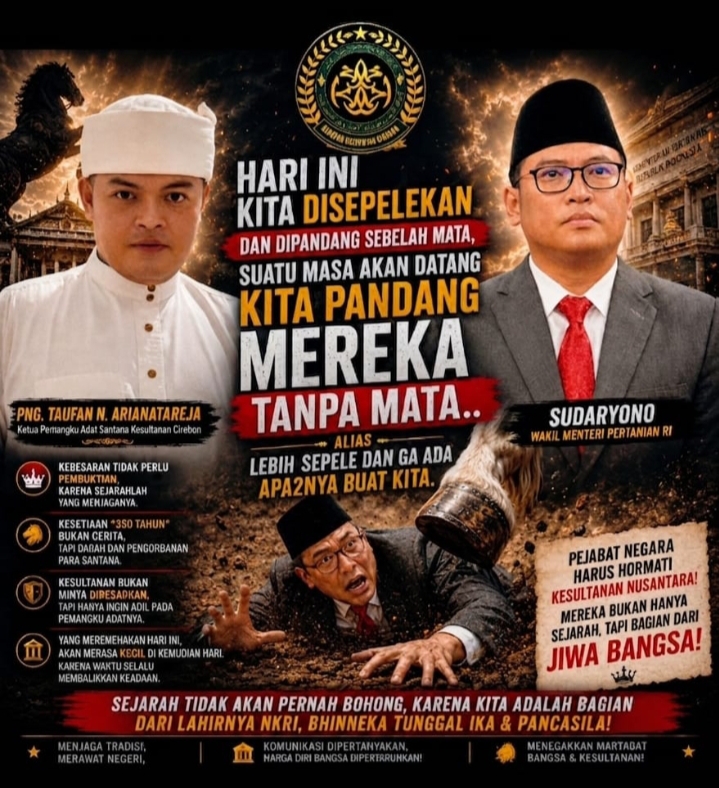 VIRAL! PERTEMUAN SULTAN SEPUH CIREBON DENGAN WAMENTAN BATAL MENDADAK, ALASAN “DIPANGGIL PRESIDEN” JADI SOROTAN RESPON KERAS DARI KETUA PEMANGKU ADAT SANTANA KESULTANAN CIREBON