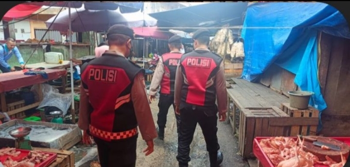 Antisipasi Gangguan 3C, Sat Samapta Polres Banyuasin Gelar Patroli Jalan Kaki