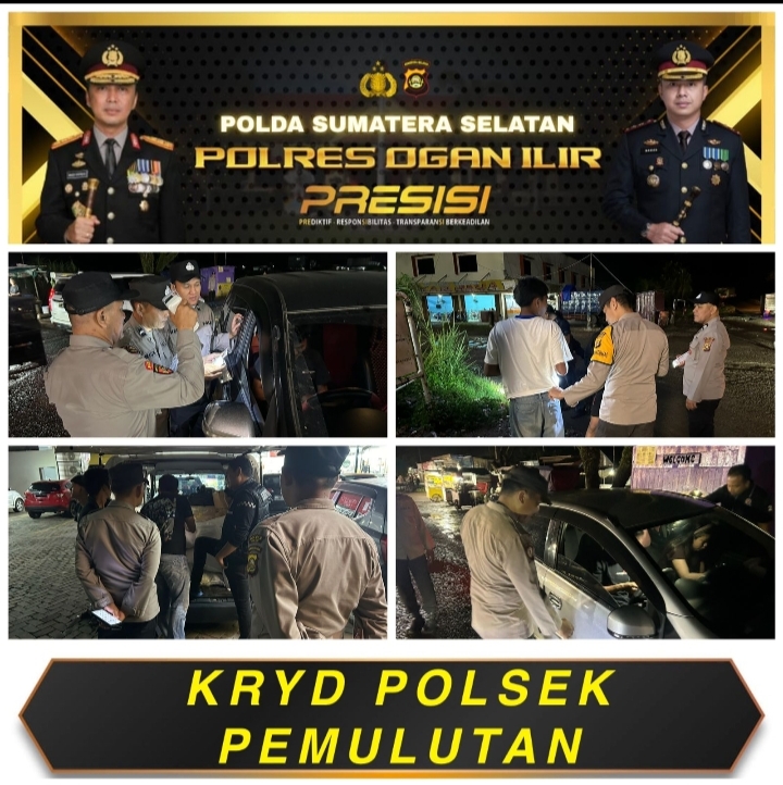 Tekan Gangguan Kriminalitas, Polsek Pemulutan Gelar Razia dan Patroli Hunting di Titik Rawan