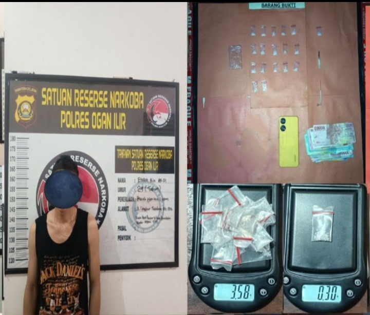SATRES NARKOBA POLRES OGAN ILIR SITA 17 PAKET SHABU DI WILAYAH PEMULUTAN