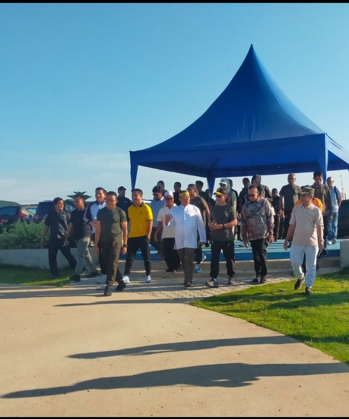 Kapolres Ogan Ilir Bersama Wakil Bupati Hadiri Peletakan Batu Pertama Pembangunan Masjid Al Ma’ruf Hasanah oleh Pangdam II/Sriwijaya di Danau Biru