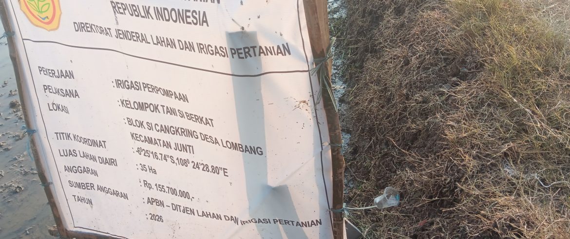 Diduga Dikerjakan Asal Jadi, Proyek Irigasi Perpompaan di Desa Lombang Tuai Sorotan