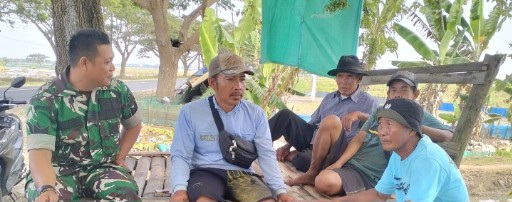 Babinsa Koramil 1601/Indramayu Komsos Bersama Masyarakat dan Petani Desa Majakerta