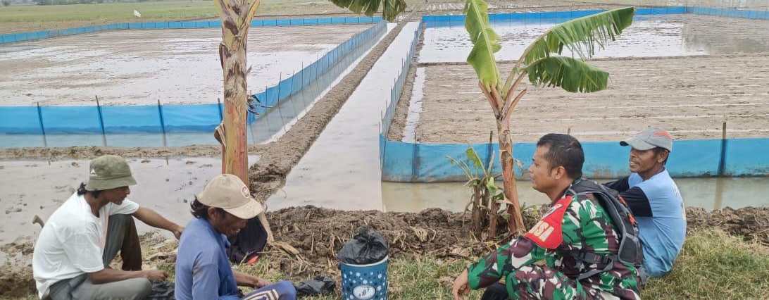 Babinsa Koramil 1608/Karangampel Komsos Bersama Kelompok Tani Bahas Pengolahan Benih Padi dan Swasembada Pangan