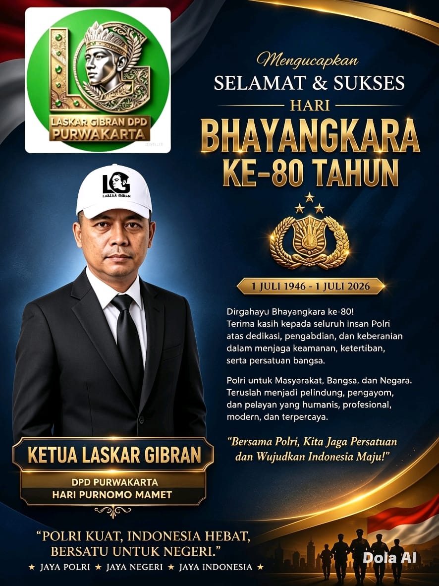 *Kepercayaan Publik ke Polri Tembus 82,4%, Laskar Gibran Purwakarta: Jadi Motivasi Jaga Integritas di Usia ke-80*