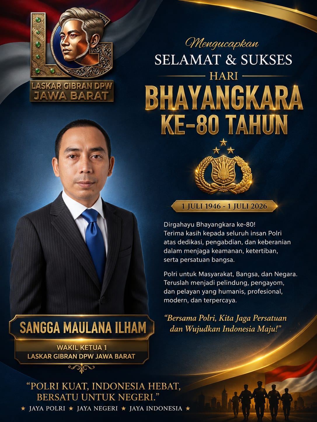DIRGAHAYU BHAYANGKARA KE-80 1 Juli 1946 – 1 Juli 2026