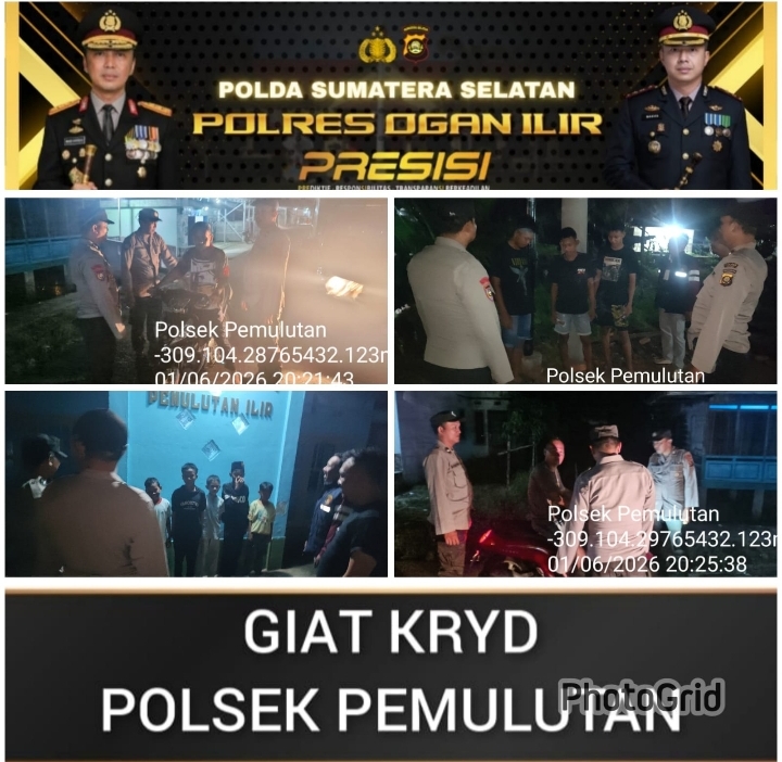 KEGIATAN RAZIA DAN PATROLI DIALOGIS POLSEK PEMULUTAN ANTISIPASI PENCURIAN DAN GANGGUAN KAMTIBMAS