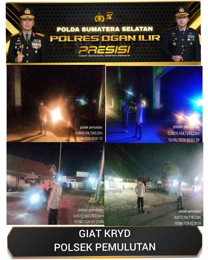 Polsek Pemulutan Intensifkan Patroli Dini Hari di Jalan Lintas Indralaya–Palembang untuk Mencegah Aksi Begal dan Gangguan Kamtibmas