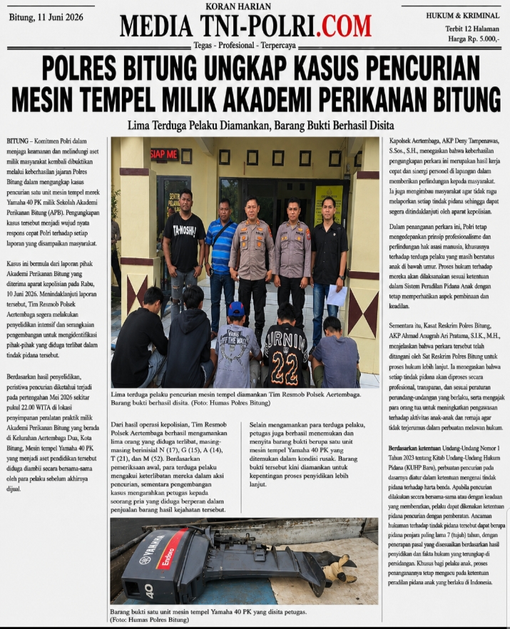 Gerak Cepat Polri Ungkap Kasus Pencurian Aset Pendidikan di Bitung, Lima Terduga Pelaku Diamankan