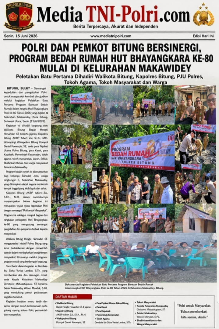 Polri Perkuat Kepedulian Sosial, Program Bedah Rumah HUT Bhayangkara ke-80 Dimulai di Kota Bitung
