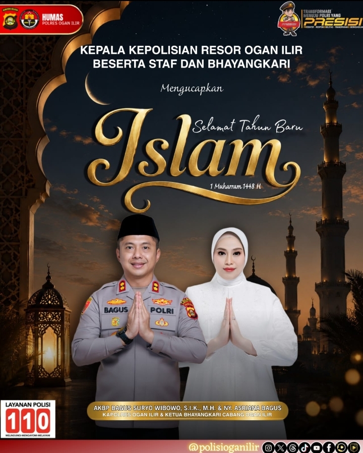 Kapolres Ogan Ilir Ucapkan Selamat Tahun Baru Islam 1 Muharram 1448 Hijriah, Ajak Masyarakat Perkuat Persatuan dan Kepedulian Sosial