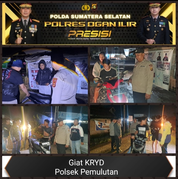Polsek Pemulutan Ogan Ilir Tingkatkan Patroli Malam Hari Libur, Ciptakan Situasi Kamtibmas yang Aman dan Kondusif