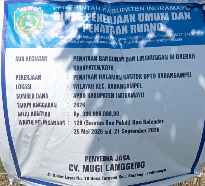 Diduga Tak Sesuai Spesifikasi, Proyek Penataan Halaman UPTD Karangampel Senilai Rp396,9 Juta Jadi Sorotan