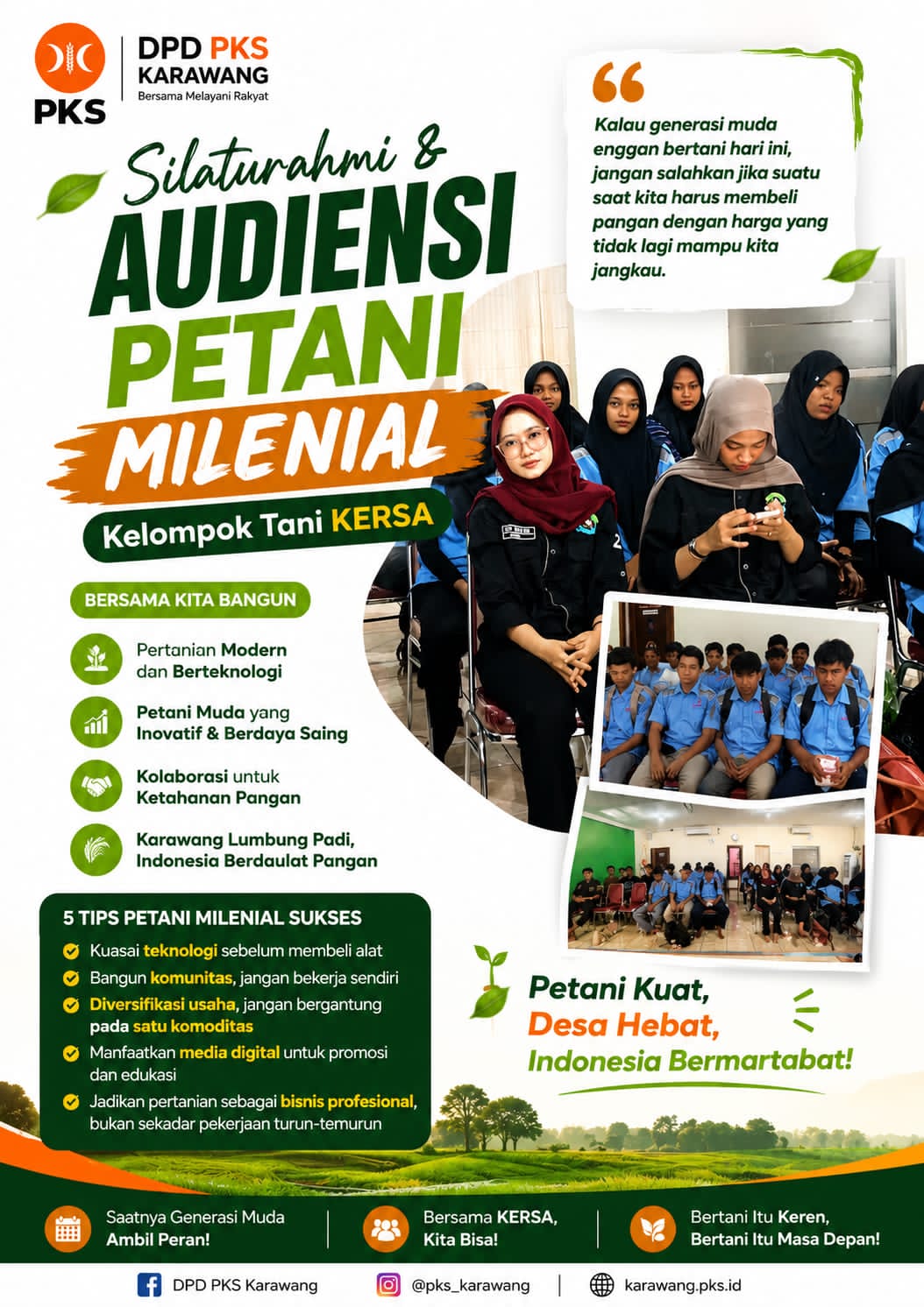 Jangan Malu Jadi Petani, Pesan DPD PKS Karawang untuk Generasi Muda