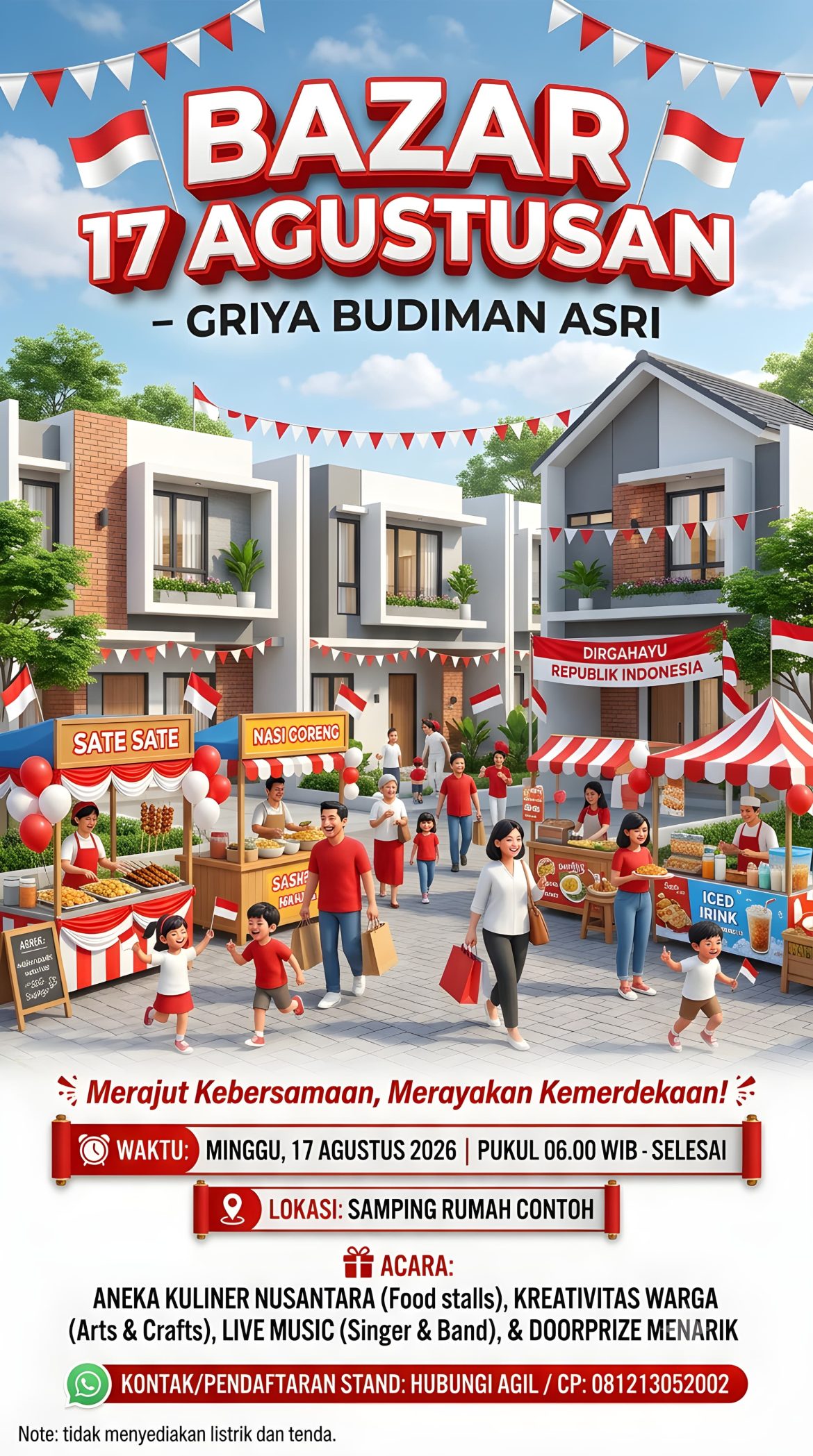 Bazar 17 Agustusan Perum Griya Budiman Asri Siap Meriahkan HUT Ke-81 RI, Warga Diajak Berpartisipasi
