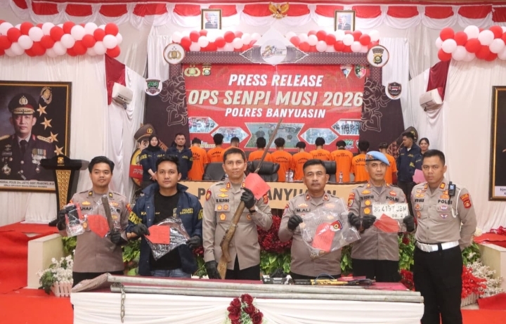 Polres Banyuasin Capaiankan Pengungkapan Kasus Periode Januari–Juni 2026