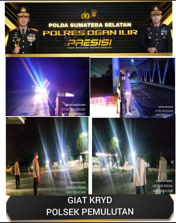 Polsek Pemulutan Intensifkan Patroli Antisipasi Kejahatan 3C dan Premanisme di Wilayah Hukum