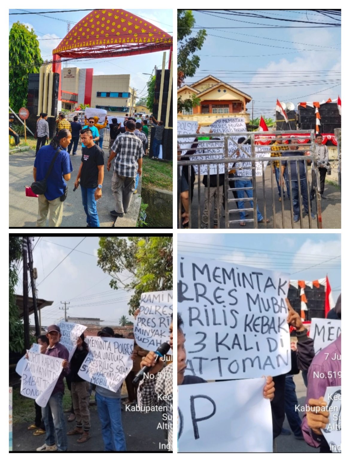 Ditagih Terkait Penyelesaian Kasus Minyak Ilegal, Kapolres Muba Diduga Pilih Sembunyi dan Tak Berani Temui Massa Aksi