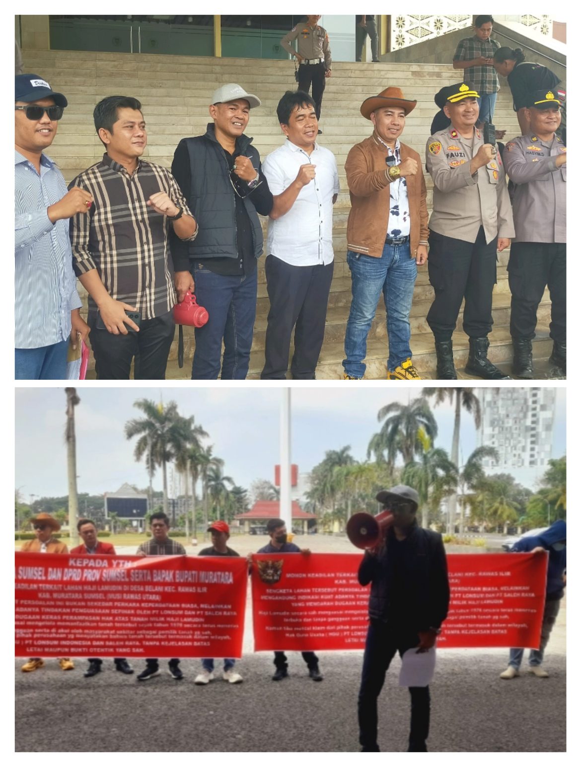 Melawan Ketidakadilan,Pose Ri Menggelar Aksi Damai Di Depan DPRD Sumsel Atas Lahan Di Muratara