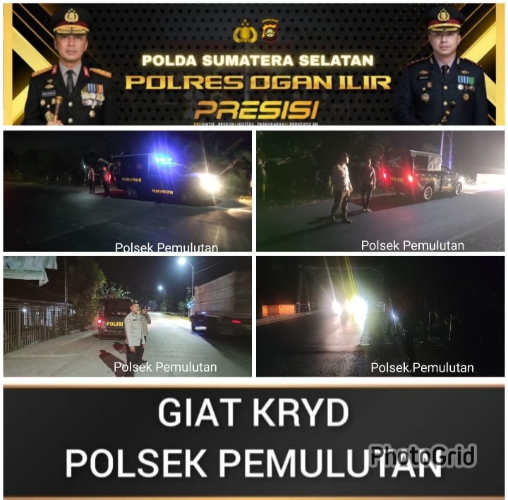 POLSEK PEMULUTAN GELAR PATROLI ANTISIPASI TINDAK PIDANA DAN GANGGUAN KAMTIBMAS DI WILAYAH HUKUMNYA