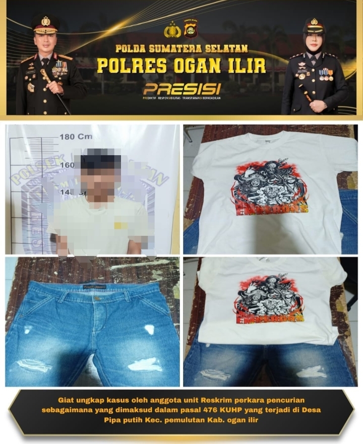 Penegakan HukumTeam Panther Polsek Pemulutan Polres Ogan ilir Berhasil Ungkap Kasus Pencurian, Pelaku Diamankan