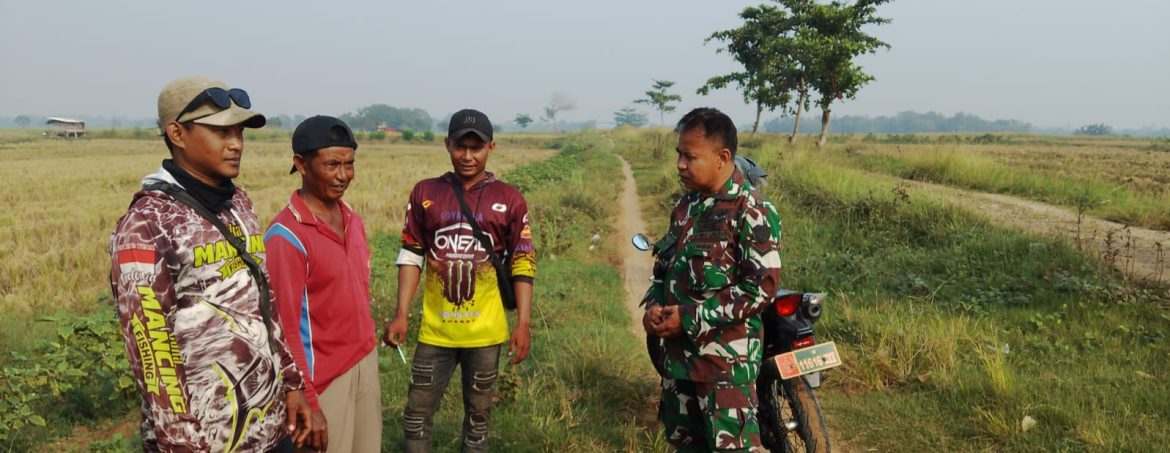 Babinsa Koramil 1605 Sukagumiwang Monitoring dan Dampingi Petani Olah Lahan di Desa Kliwed
