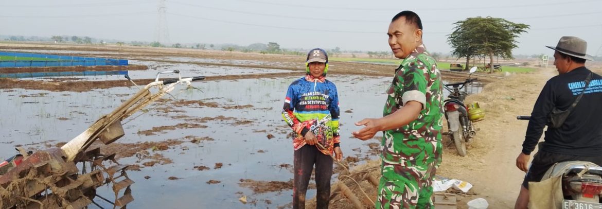 Babinsa Koramil 1605/Sukagumiwang Dampingi Petani Gunungsari,Guna Memastikan Pengairan Sawah Lancar