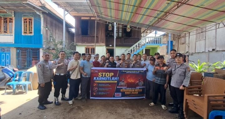Program TSKD, Polsek Pemulutan Ogan Ilir Ajak Masyarakat Bersama Jaga Kamtibmas dan Cegah Karhutla
