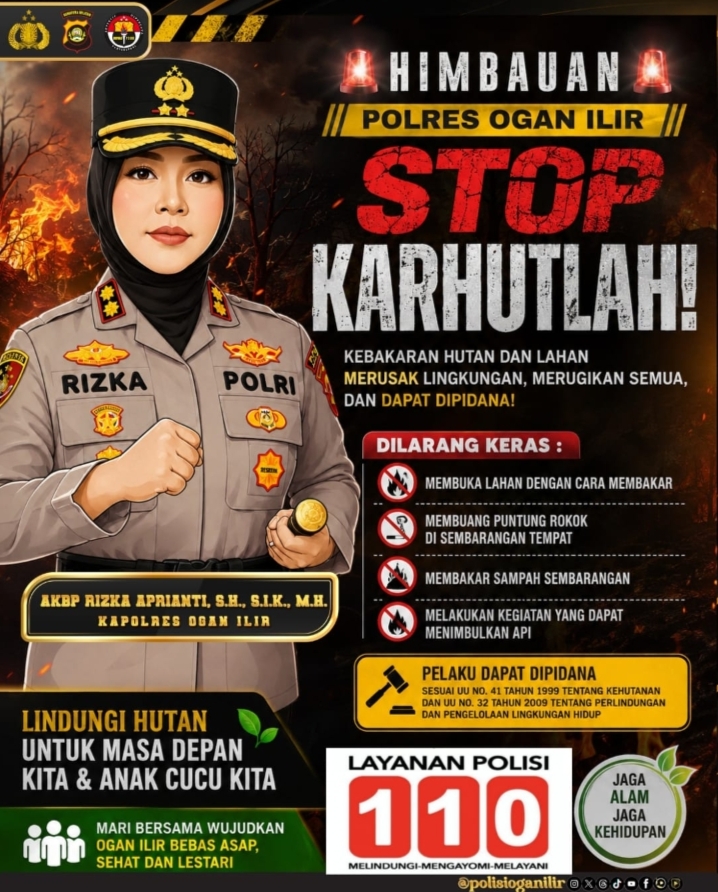 Kapolres Ogan Ilir Himbau Masyarakat Stop Karhutlah: Lindungi Hutan untuk Masa Depan Anak Cucu