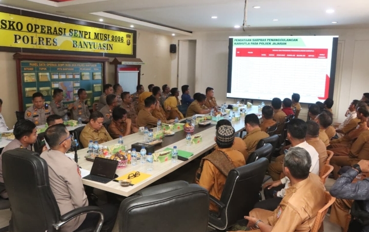 Polres Banyuasin Gelar Rakor Penanggulangan Karhutla, Perkuat Sinergi dan Kesiapsiagaan Lintas Sektor