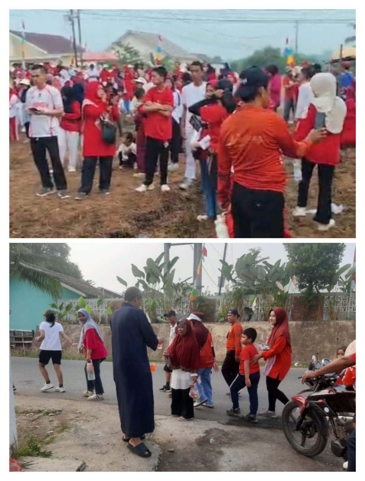 Sambut Hut kemerdekaan RI.-81 Warga Kampung Sukosari Melaksanakan Gerak Jalan sehat