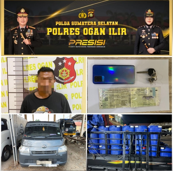 SAT RESKRIM POLRES OGAN ILIR UNGKAP KASUS PENYALAHGUNAAN BBM BERSUBSIDI