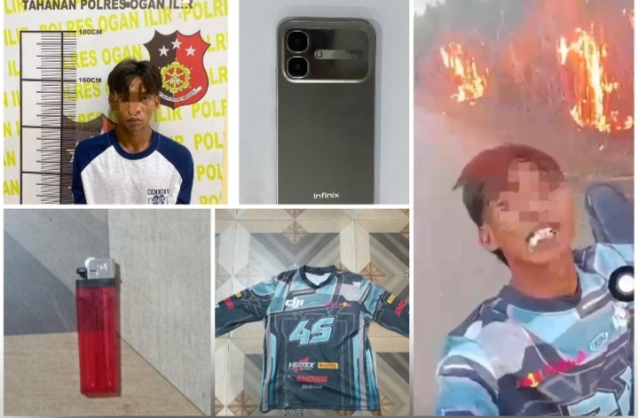 Seorang Pemuda Diamankan Polres Ogan Ilir Usai Bakar Lahan Tebu, Diduga Sakit Hati Tak Diterima Kerja
