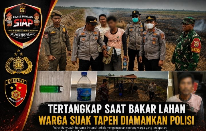 Tertangkap Saat Bakar Lahan, Warga Suak Tapeh Diamankan Polisi