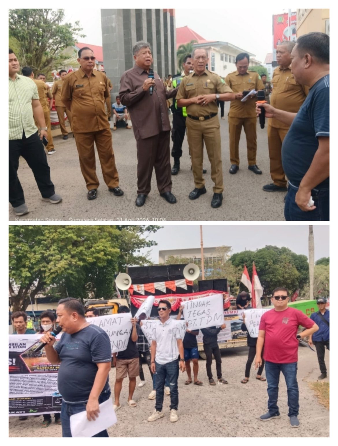 Gabungan LSM, Ormas, dan Aktivis Demo di DPRD Muba, Minta Usut Tuntas Dugaan Pencemaran Lingkungan Oleh PT DSSP Power Sumsel dan PT TDM