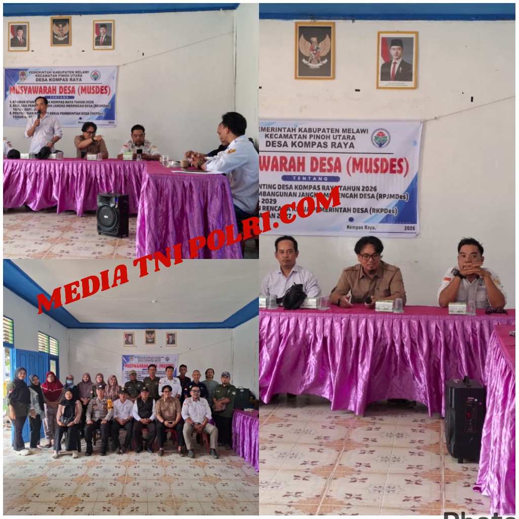 Bhabinkamtibmas Hadiri Musdes Rembuk Stunting dan Penyusunan RKPDes 2027 Desa Kompas Raya