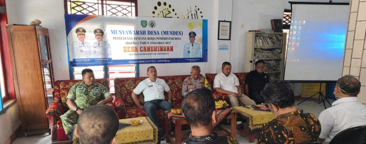 Koramil 1608/Karangampel Hadiri Musdes Penyusunan RKPDes Tahun Anggaran 2027 di Desa Cangkingan