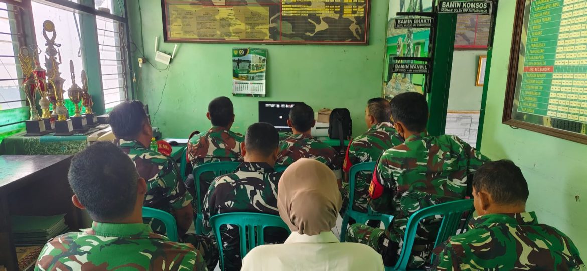 Koramil 1608/Karangampel Ikuti Zoom Meeting PERLINSOS Bersama Kemensos RI